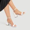 image:imageDREAM PAIRS Womens LowChunk Low Heel Pump SandalWhitePu