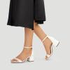 image:imageDREAM PAIRS Womens LowChunk Low Heel Pump SandalWhitePu