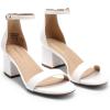 image:imageDREAM PAIRS Womens LowChunk Low Heel Pump SandalWhitePu