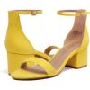 image:imageDREAM PAIRS Womens LowChunk Low Heel Pump SandalYellowSuede