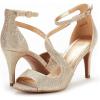 image:imageDREAM PAIRS Womens NILE Fashion Stilettos Open Toe Pump Heel SandalsGold Glitter