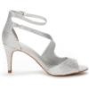 image:imageDREAM PAIRS Womens NILE Fashion Stilettos Open Toe Pump Heel SandalsSilver Glitter