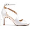 image:imageDREAM PAIRS Womens NILE Fashion Stilettos Open Toe Pump Heel SandalsWhite Satin