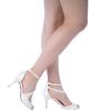 image:imageDREAM PAIRS Womens NILE Fashion Stilettos Open Toe Pump Heel SandalsWhite Satin
