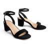image:imageDREAM PAIRS Womens Open Toe Ankle Strap Low Block Chunky Heels Sandals Party Dress Pumps ShoesBlackNubuck