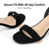 image:imageDREAM PAIRS Womens Open Toe Ankle Strap Low Block Chunky Heels Sandals Party Dress Pumps ShoesBlackNubuck