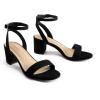 image:imageDREAM PAIRS Womens Open Toe Ankle Strap Low Block Chunky Heels Sandals Party Dress Pumps ShoesBlackSuedeCarnival