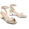 image:imageDREAM PAIRS Womens Open Toe Ankle Strap Low Block Chunky Heels Sandals Party Dress Pumps ShoesGoldGlitter