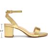 image:imageDREAM PAIRS Womens Open Toe Ankle Strap Low Block Chunky Heels Sandals Party Dress Pumps ShoesGoldMetallic