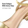 image:imageDREAM PAIRS Womens Open Toe Ankle Strap Low Block Chunky Heels Sandals Party Dress Pumps ShoesGoldMetallic