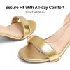 image:imageDREAM PAIRS Womens Open Toe Ankle Strap Low Block Chunky Heels Sandals Party Dress Pumps ShoesGoldMetallic