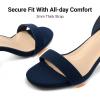 image:imageDREAM PAIRS Womens Open Toe Ankle Strap Low Block Chunky Heels Sandals Party Dress Pumps ShoesNavySuede