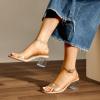 image:imageDREAM PAIRS Womens Open Toe Ankle Strap Low Block Chunky Heels Sandals Party Dress Pumps ShoesNudeClear