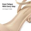 image:imageDREAM PAIRS Womens Open Toe Ankle Strap Low Block Chunky Heels Sandals Party Dress Pumps ShoesNudeNubuck