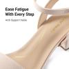 image:imageDREAM PAIRS Womens Open Toe Ankle Strap Low Block Chunky Heels Sandals Party Dress Pumps ShoesNudeSuede