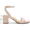 image:imageDREAM PAIRS Womens Open Toe Ankle Strap Low Block Chunky Heels Sandals Party Dress Pumps ShoesNudeSuede