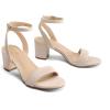 image:imageDREAM PAIRS Womens Open Toe Ankle Strap Low Block Chunky Heels Sandals Party Dress Pumps ShoesNudeSuede