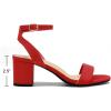 image:imageDREAM PAIRS Womens Open Toe Ankle Strap Low Block Chunky Heels Sandals Party Dress Pumps ShoesRedSuede