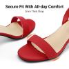image:imageDREAM PAIRS Womens Open Toe Ankle Strap Low Block Chunky Heels Sandals Party Dress Pumps ShoesRedSuede