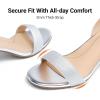 image:imageDREAM PAIRS Womens Open Toe Ankle Strap Low Block Chunky Heels Sandals Party Dress Pumps ShoesSilverGlitter
