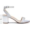 image:imageDREAM PAIRS Womens Open Toe Ankle Strap Low Block Chunky Heels Sandals Party Dress Pumps ShoesSilverGlitter