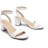 image:imageDREAM PAIRS Womens Open Toe Ankle Strap Low Block Chunky Heels Sandals Party Dress Pumps ShoesWhitePu