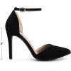 image:imageDREAM PAIRS Womens OppointedLacey Pointed Toe Ankle Strap High Heel Stiletto Pumps Wedding Dress ShoesBlackNubuck