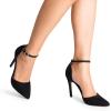 image:imageDREAM PAIRS Womens OppointedLacey Pointed Toe Ankle Strap High Heel Stiletto Pumps Wedding Dress ShoesBlackSuede