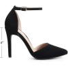 image:imageDREAM PAIRS Womens OppointedLacey Pointed Toe Ankle Strap High Heel Stiletto Pumps Wedding Dress ShoesBlackSuede