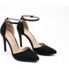 image:imageDREAM PAIRS Womens OppointedLacey Pointed Toe Ankle Strap High Heel Stiletto Pumps Wedding Dress ShoesBlackSuede