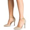 image:imageDREAM PAIRS Womens OppointedLacey Pointed Toe Ankle Strap High Heel Stiletto Pumps Wedding Dress ShoesGoldGlitter
