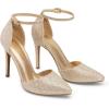 image:imageDREAM PAIRS Womens OppointedLacey Pointed Toe Ankle Strap High Heel Stiletto Pumps Wedding Dress ShoesGoldGlitter