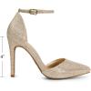image:imageDREAM PAIRS Womens OppointedLacey Pointed Toe Ankle Strap High Heel Stiletto Pumps Wedding Dress ShoesGoldGlitter