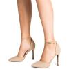 image:imageDREAM PAIRS Womens OppointedLacey Pointed Toe Ankle Strap High Heel Stiletto Pumps Wedding Dress ShoesNude Suede