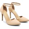 image:imageDREAM PAIRS Womens OppointedLacey Pointed Toe Ankle Strap High Heel Stiletto Pumps Wedding Dress ShoesNudeNubuck