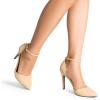 image:imageDREAM PAIRS Womens OppointedLacey Pointed Toe Ankle Strap High Heel Stiletto Pumps Wedding Dress ShoesNudeNubuck