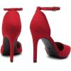 image:imageDREAM PAIRS Womens OppointedLacey Pointed Toe Ankle Strap High Heel Stiletto Pumps Wedding Dress ShoesRedSuede