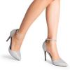 image:imageDREAM PAIRS Womens OppointedLacey Pointed Toe Ankle Strap High Heel Stiletto Pumps Wedding Dress ShoesSilverGlitter