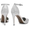image:imageDREAM PAIRS Womens OppointedLacey Pointed Toe Ankle Strap High Heel Stiletto Pumps Wedding Dress ShoesSilverGlitter