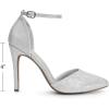 image:imageDREAM PAIRS Womens OppointedLacey Pointed Toe Ankle Strap High Heel Stiletto Pumps Wedding Dress ShoesSilverGlitter