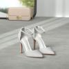 image:imageDREAM PAIRS Womens OppointedLacey Pointed Toe Ankle Strap High Heel Stiletto Pumps Wedding Dress ShoesSilverGlitter