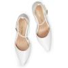 image:imageDREAM PAIRS Womens OppointedLacey Pointed Toe Ankle Strap High Heel Stiletto Pumps Wedding Dress ShoesWhitePu
