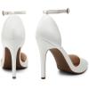 image:imageDREAM PAIRS Womens OppointedLacey Pointed Toe Ankle Strap High Heel Stiletto Pumps Wedding Dress ShoesWhitePu