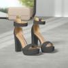 image:imageDREAM PAIRS Womens Platform Heel Sandals Open Toe Ankle Strap Heel Fashion Wedding Party Dress Sandals ShoesBlackNubuck