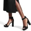 image:imageDREAM PAIRS Womens Platform Heel Sandals Open Toe Ankle Strap Heel Fashion Wedding Party Dress Sandals ShoesBlackSuede