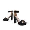 image:imageDREAM PAIRS Womens Platform Heel Sandals Open Toe Ankle Strap Heel Fashion Wedding Party Dress Sandals ShoesBlackSuede