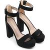 image:imageDREAM PAIRS Womens Platform Heel Sandals Open Toe Ankle Strap Heel Fashion Wedding Party Dress Sandals ShoesBlackSuede