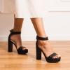 image:imageDREAM PAIRS Womens Platform Heel Sandals Open Toe Ankle Strap Heel Fashion Wedding Party Dress Sandals ShoesBlackpu
