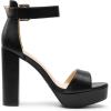 image:imageDREAM PAIRS Womens Platform Heel Sandals Open Toe Ankle Strap Heel Fashion Wedding Party Dress Sandals ShoesBlackpu