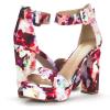 image:imageDREAM PAIRS Womens Platform Heel Sandals Open Toe Ankle Strap Heel Fashion Wedding Party Dress Sandals ShoesFloral
